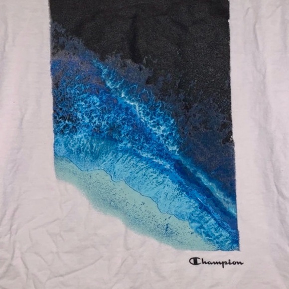 Champion white medium ocean print athletic shirt - Picture 2 of 5